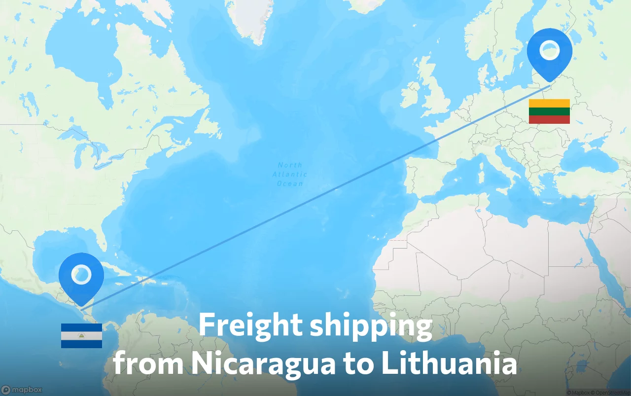 Shipping route from Nicaragua to Lithuania
