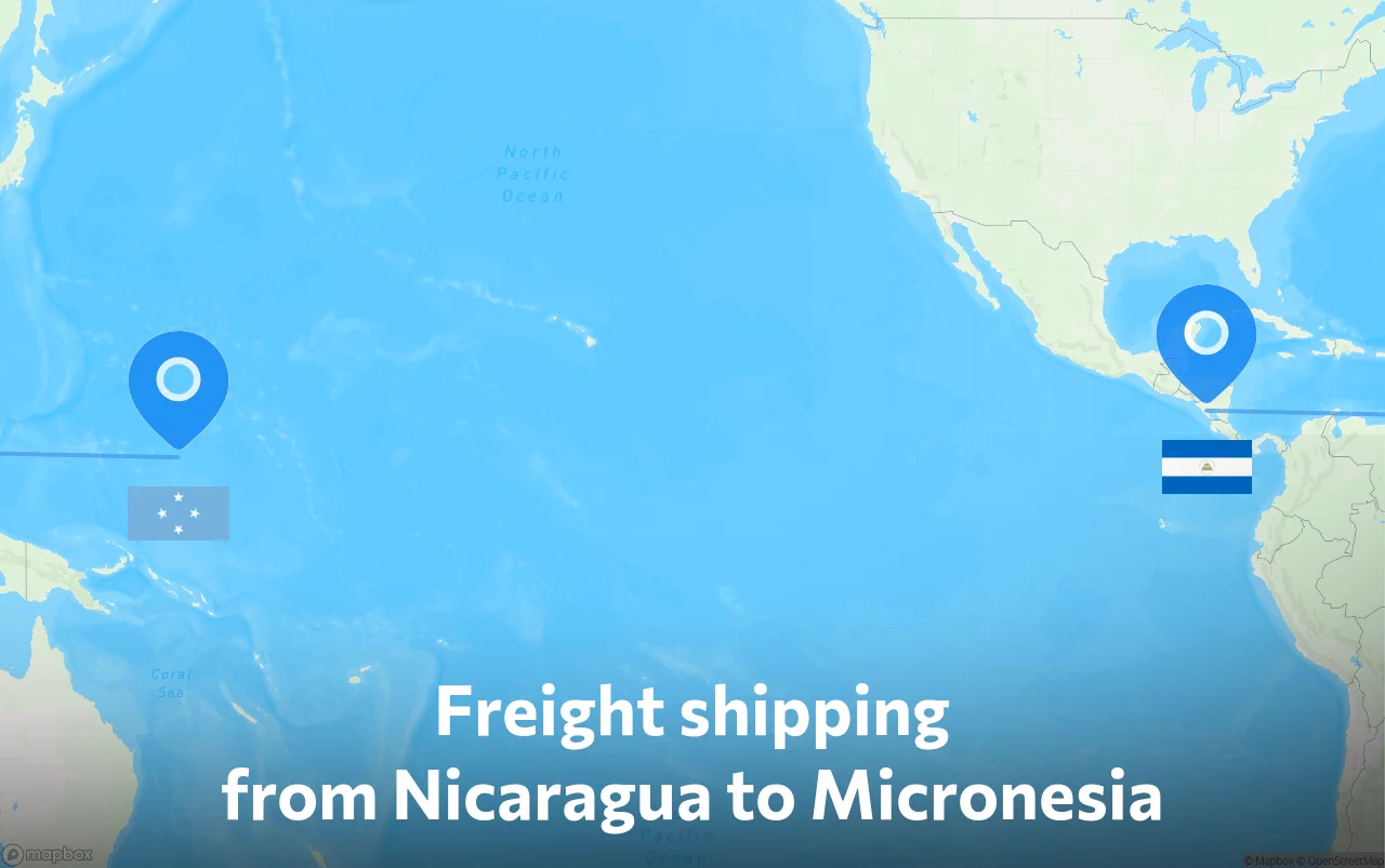 Shipping route from Nicaragua to Micronesia
