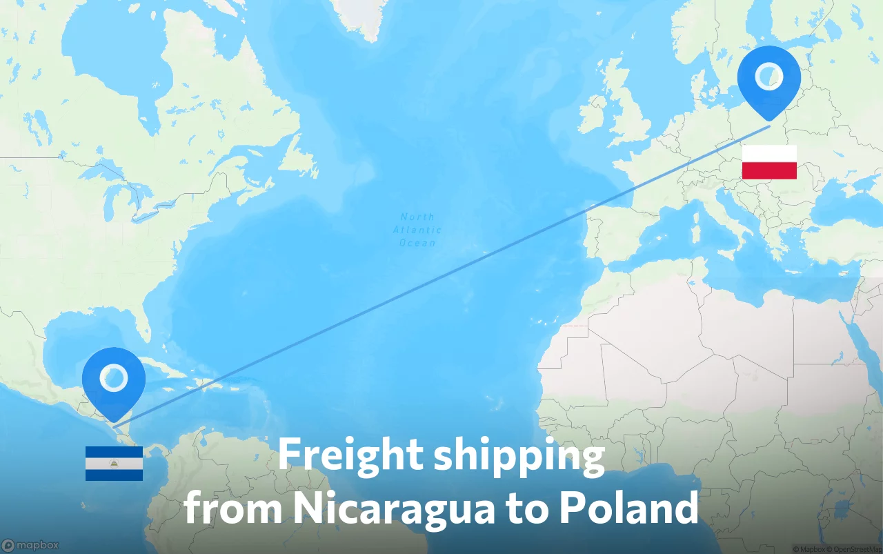 Shipping route from Nicaragua to Poland