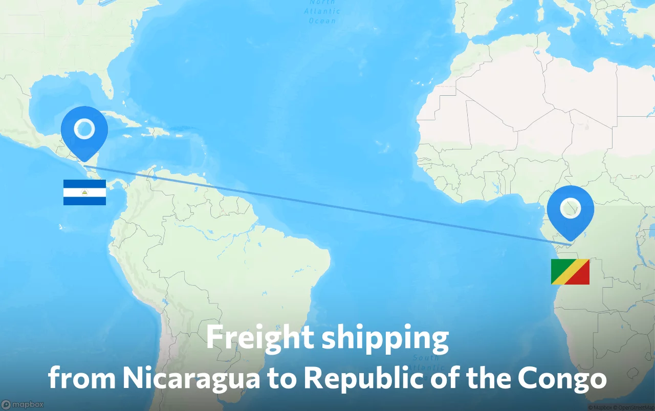 Shipping route from Nicaragua to Republic of the Congo