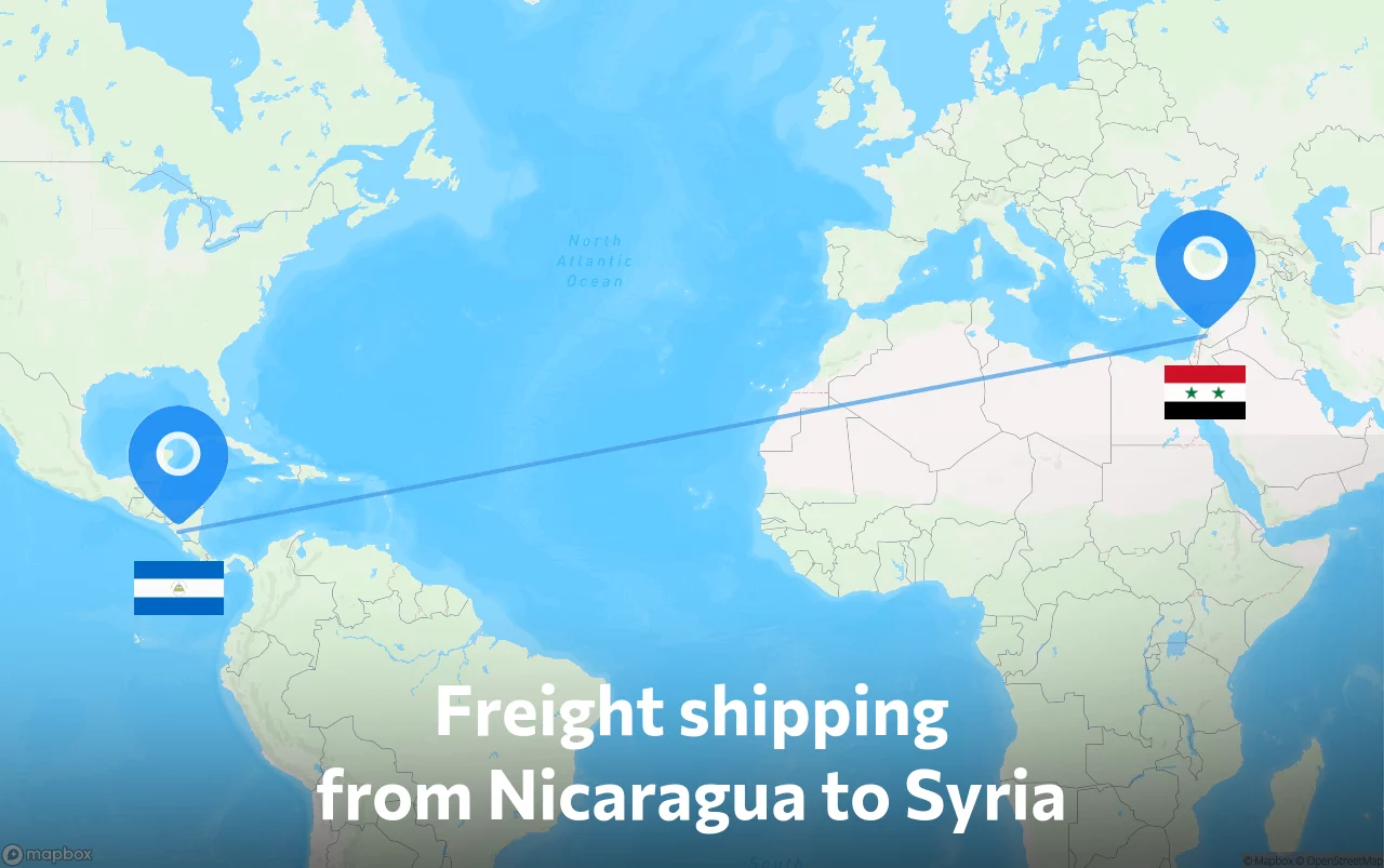 Shipping route from Nicaragua to Syria