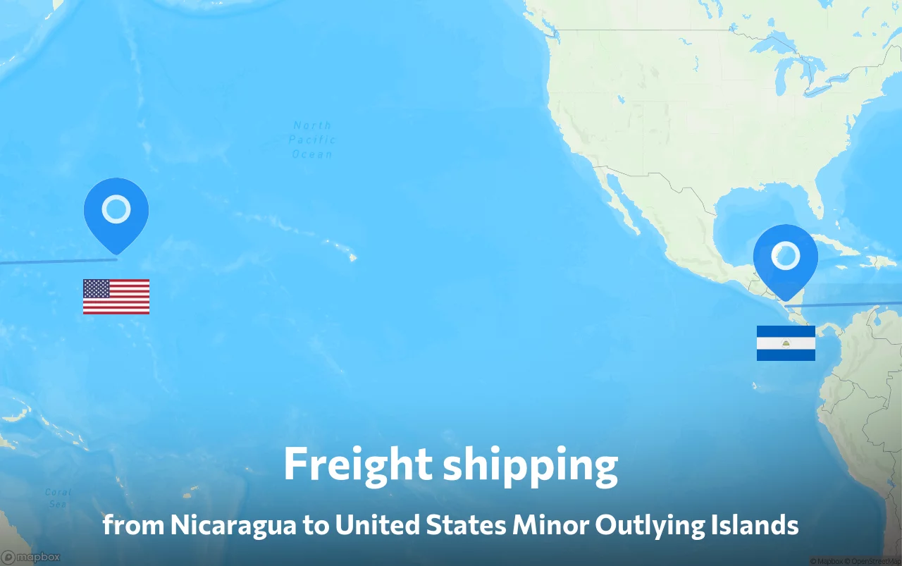 Shipping route from Nicaragua to United States Minor Outlying Islands