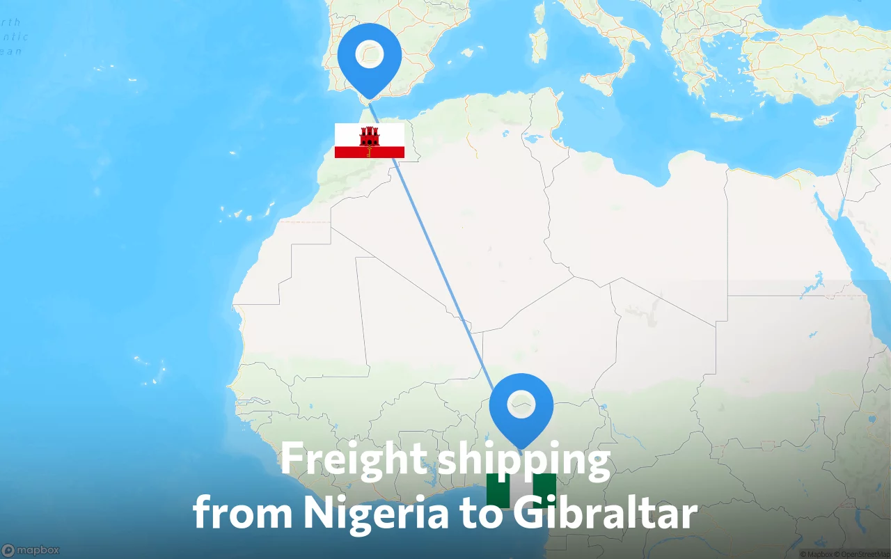 Shipping route from Nigeria to Gibraltar