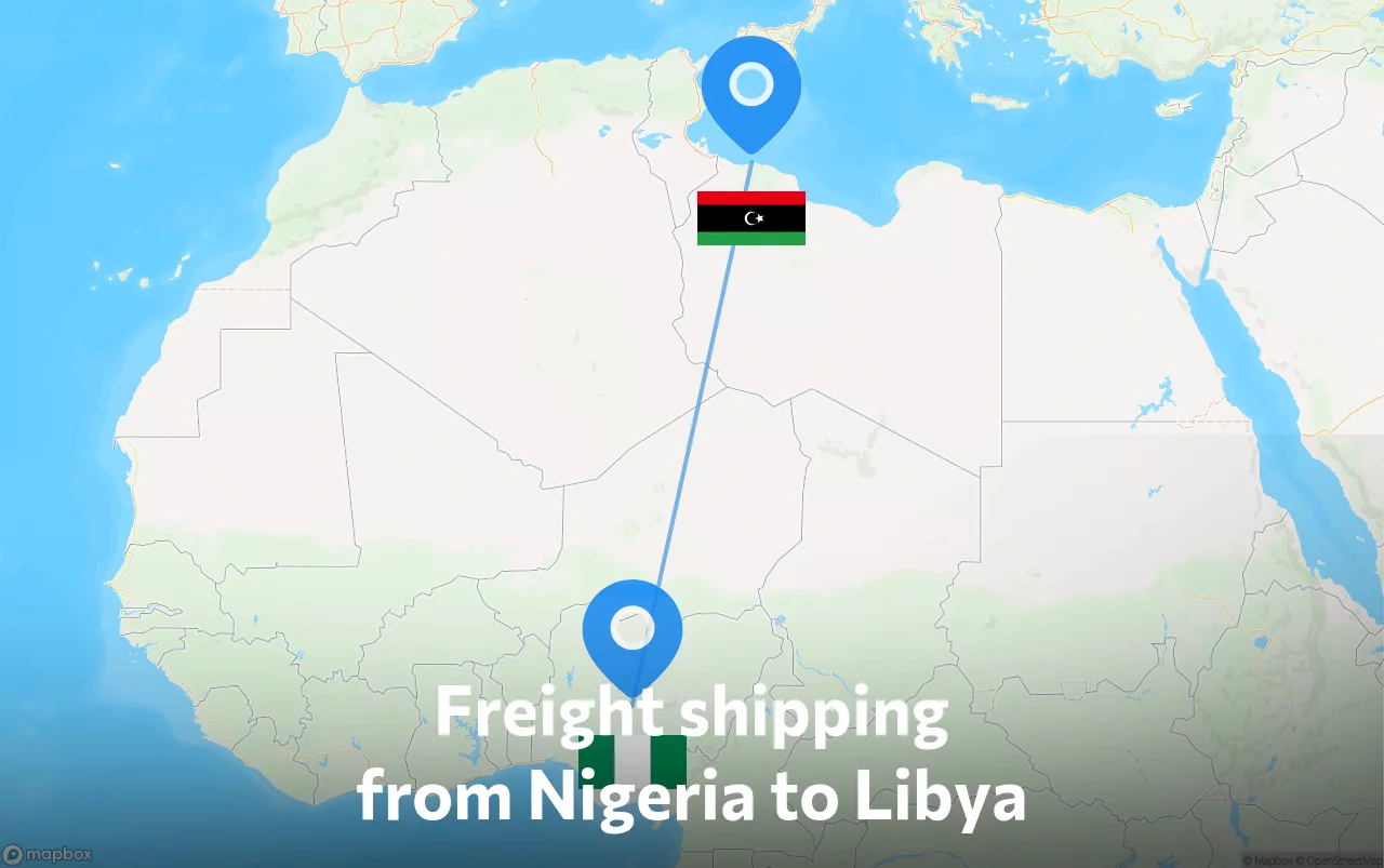 Shipping route from Nigeria to Libya