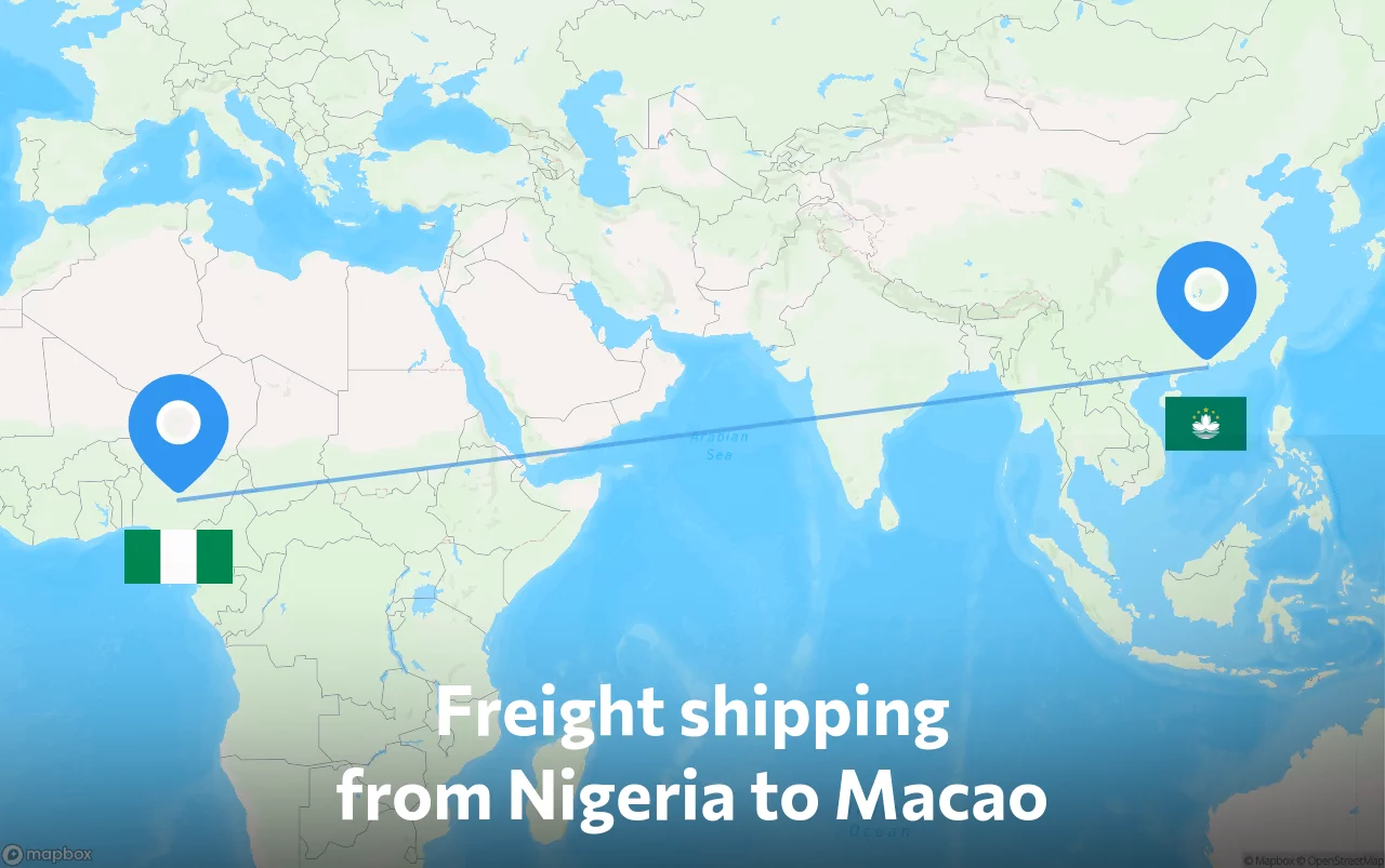 Shipping route from Nigeria to Macao