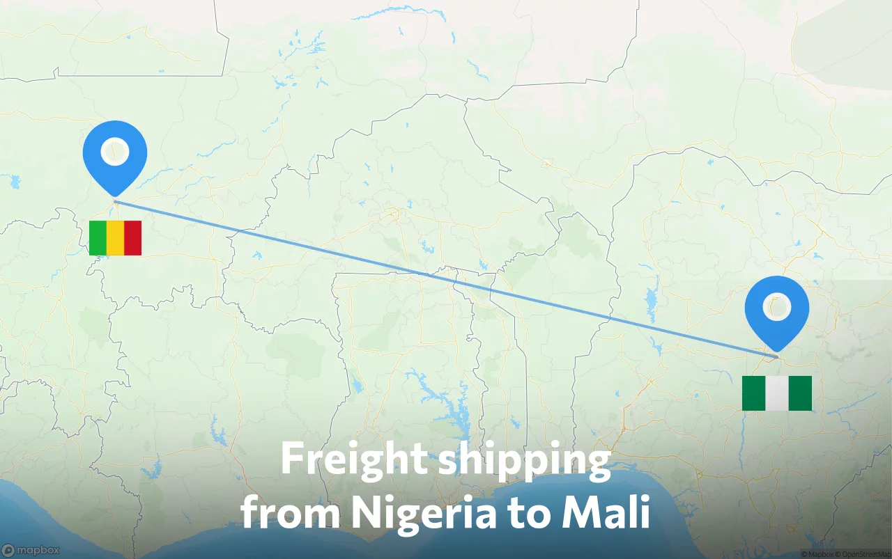 Shipping route from Nigeria to Mali