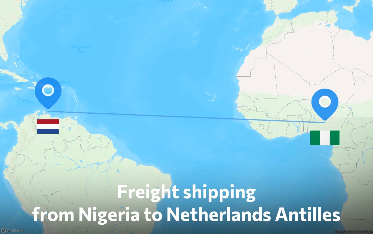Shipping route from Nigeria to Netherlands Antilles