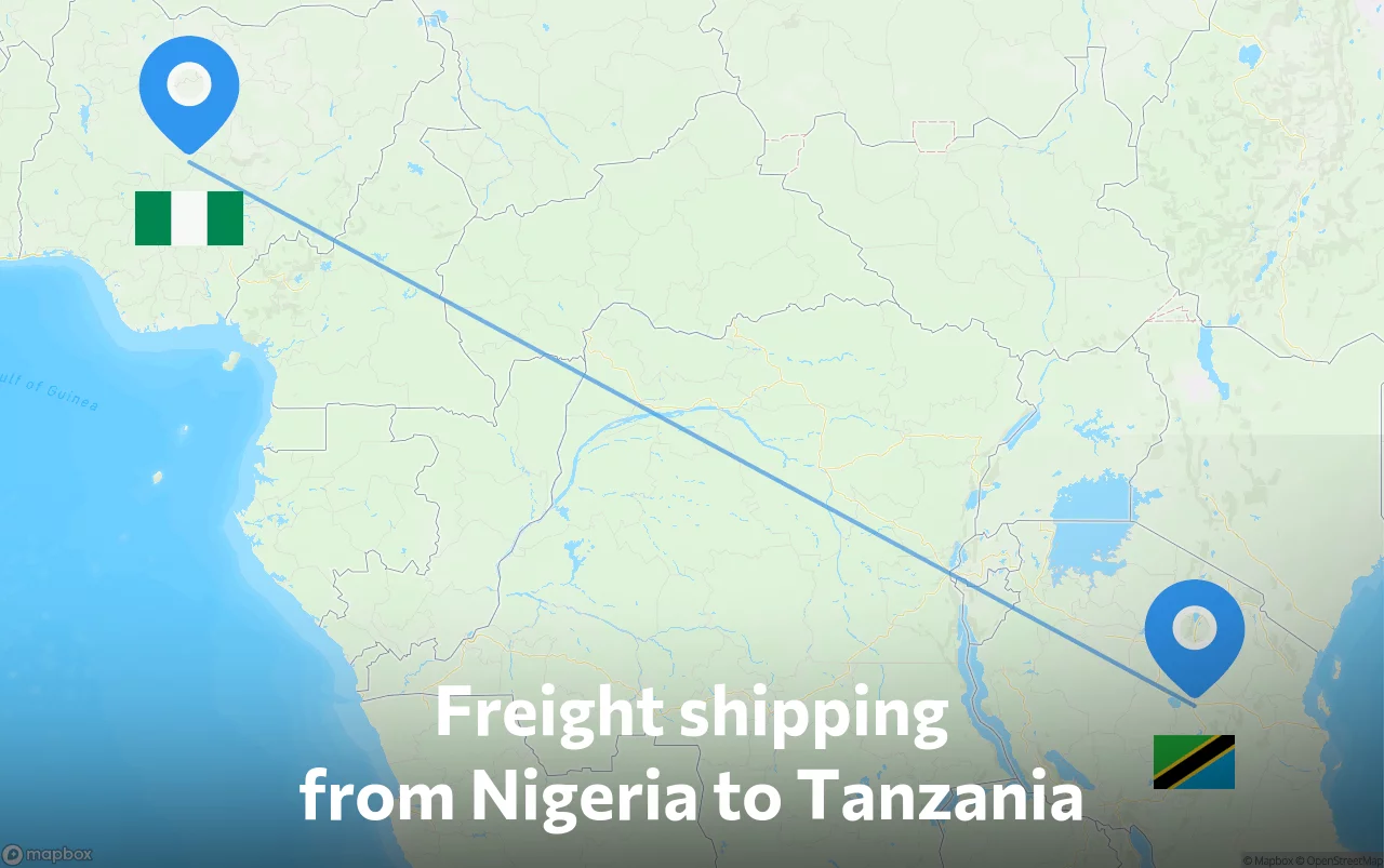 Shipping route from Nigeria to Tanzania
