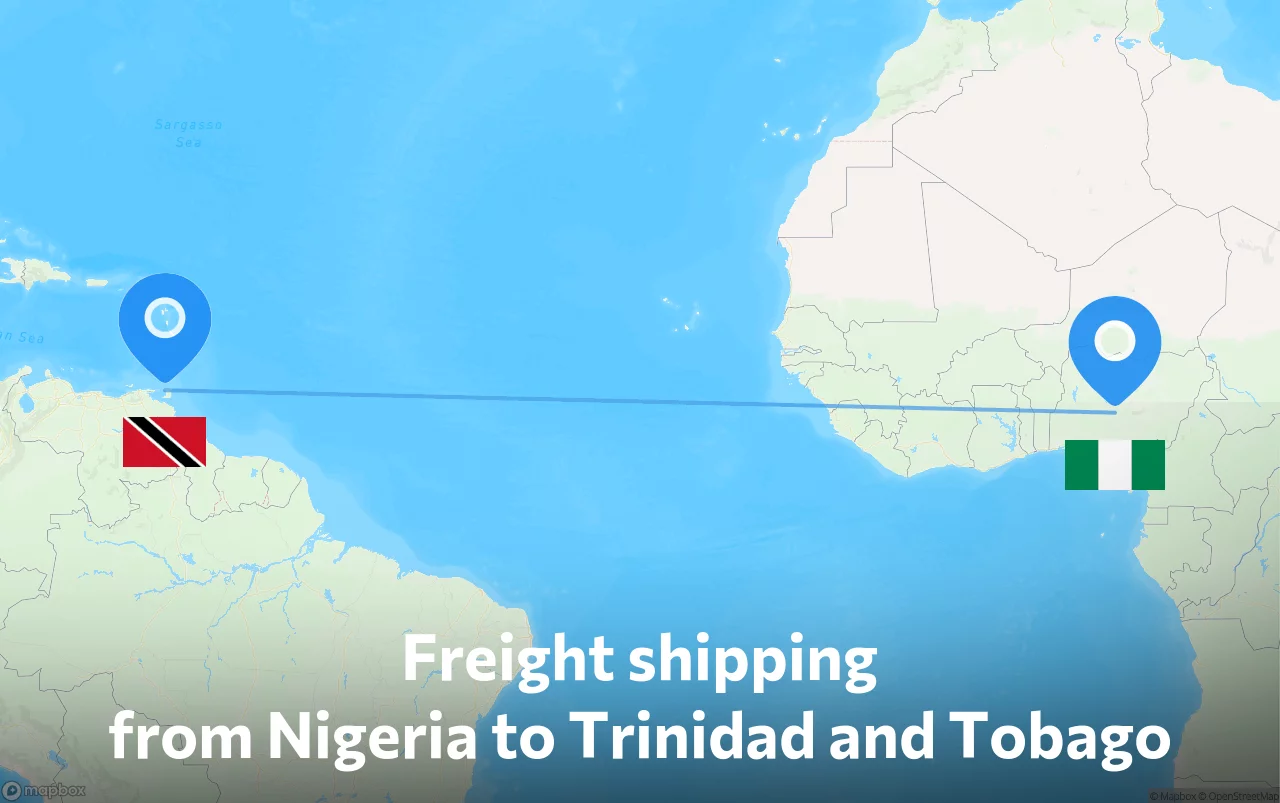 Shipping route from Nigeria to Trinidad and Tobago