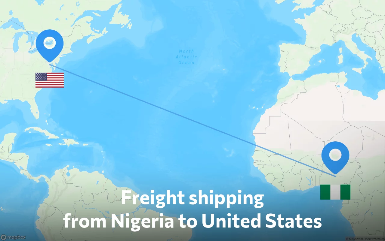 Shipping route from Nigeria to United States