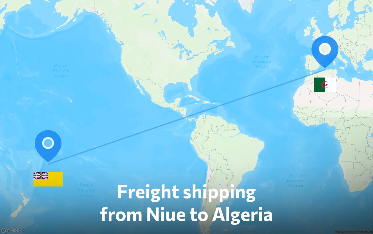 Shipping route from Niue to Algeria