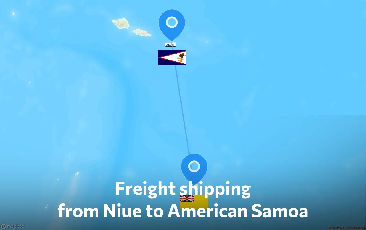 Shipping route from Niue to American Samoa