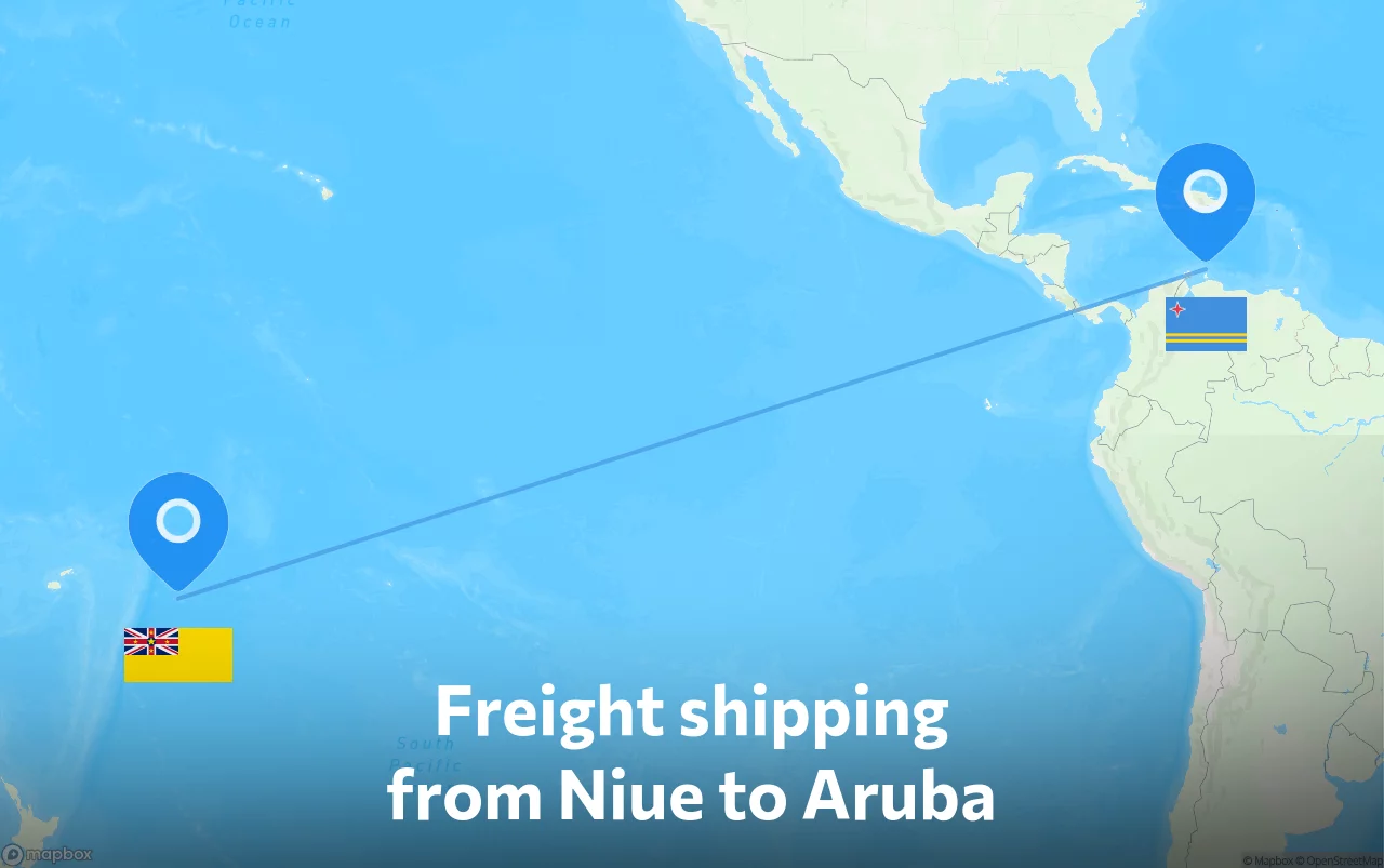 Shipping route from Niue to Aruba