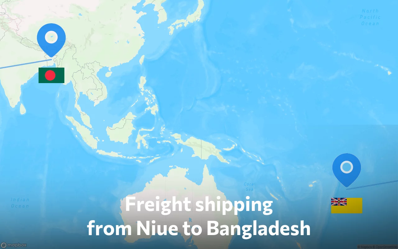 Shipping route from Niue to Bangladesh