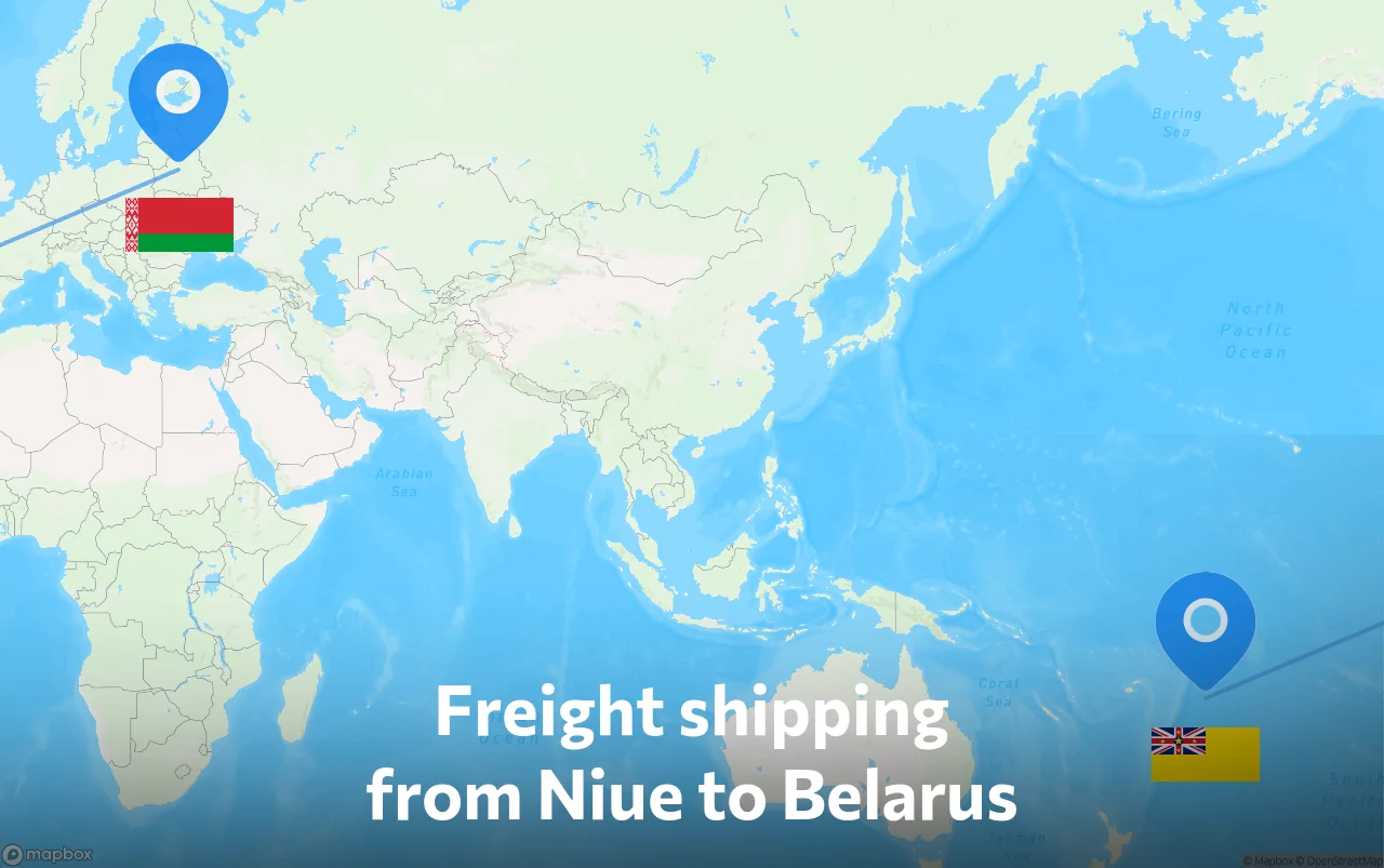 Shipping route from Niue to Belarus