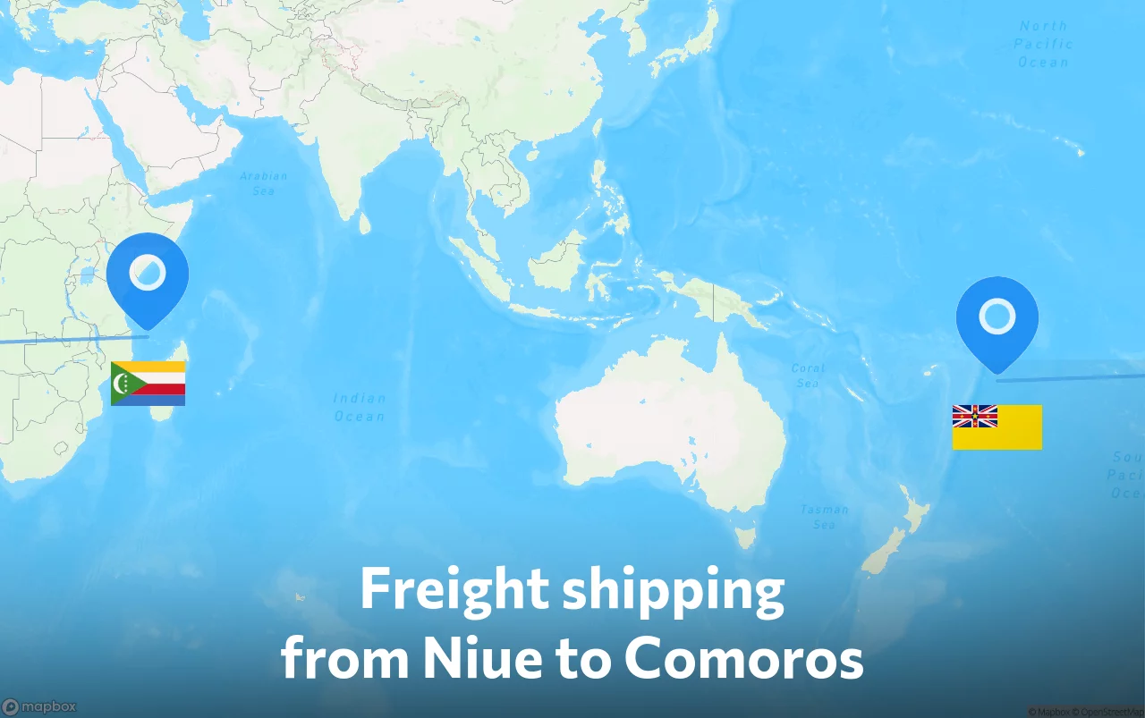 Shipping route from Niue to Comoros