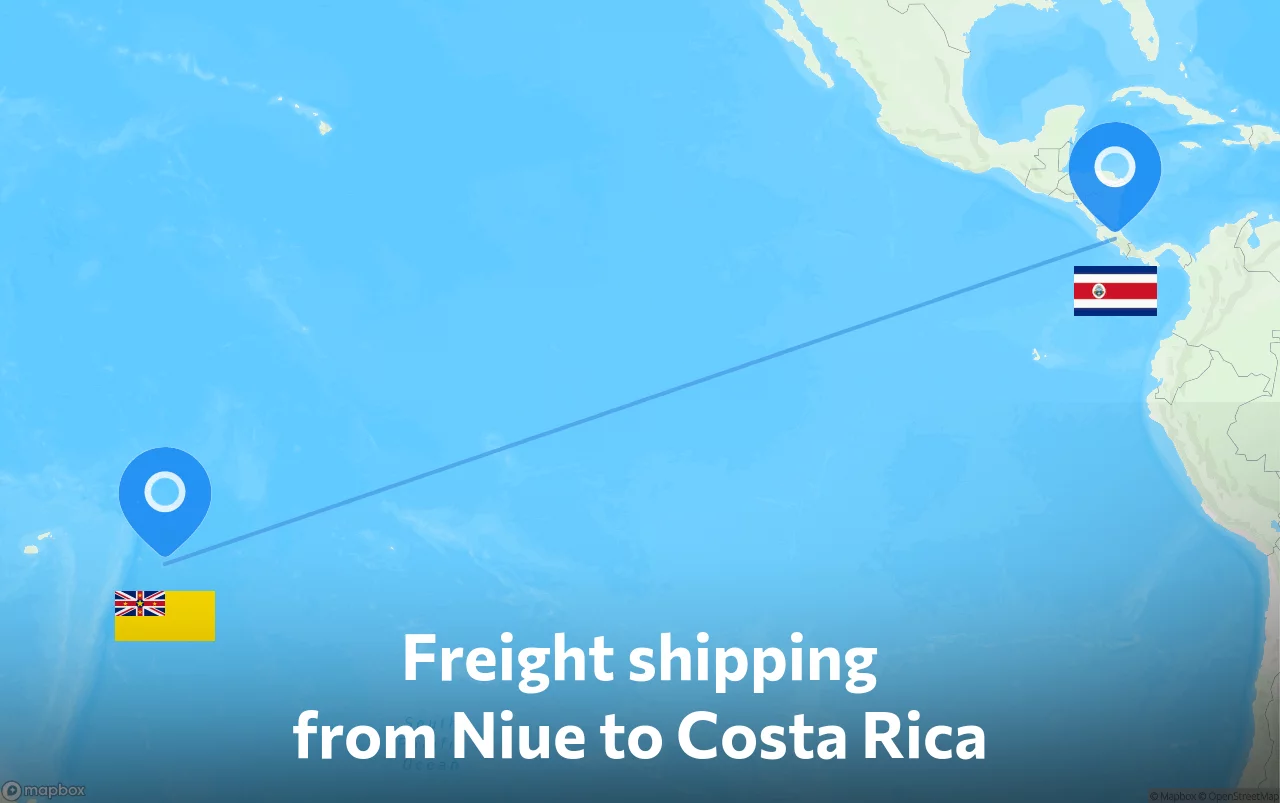 Shipping route from Niue to Costa Rica