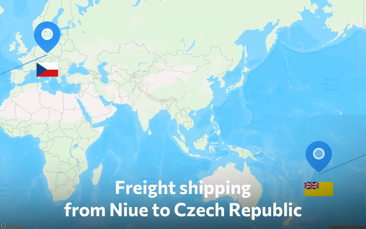 Shipping route from Niue to Czech Republic
