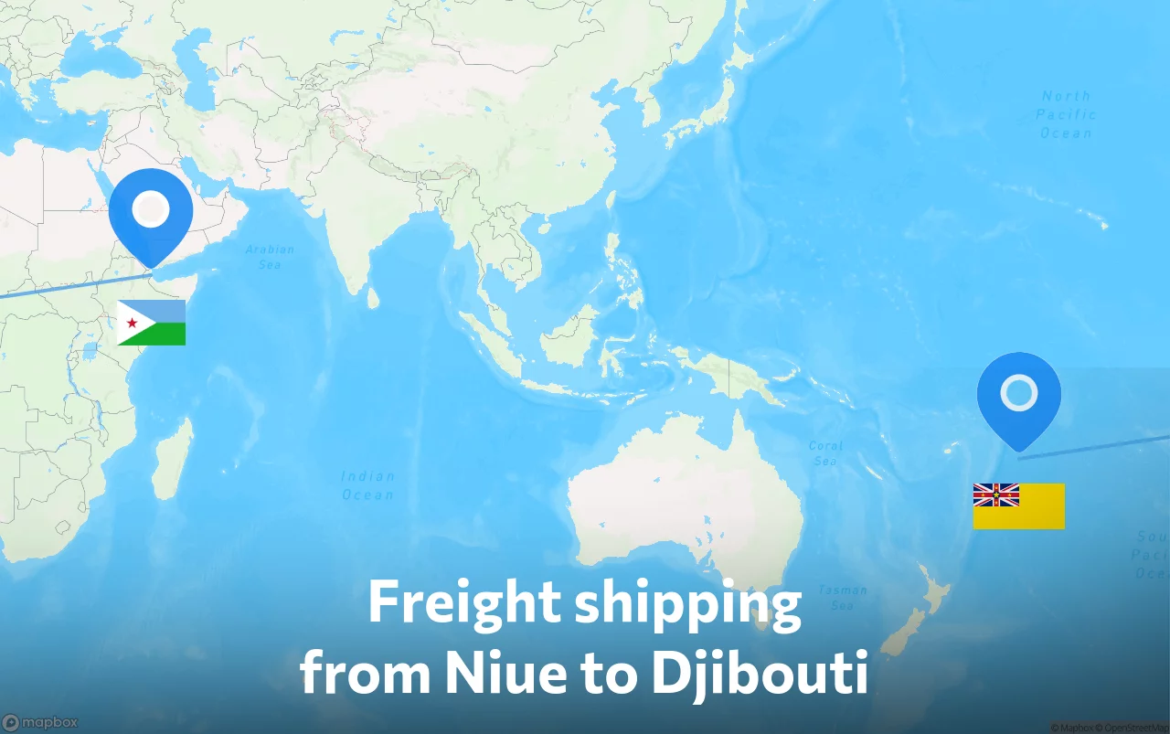 Shipping route from Niue to Djibouti