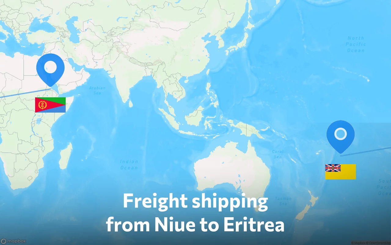 Shipping route from Niue to Eritrea