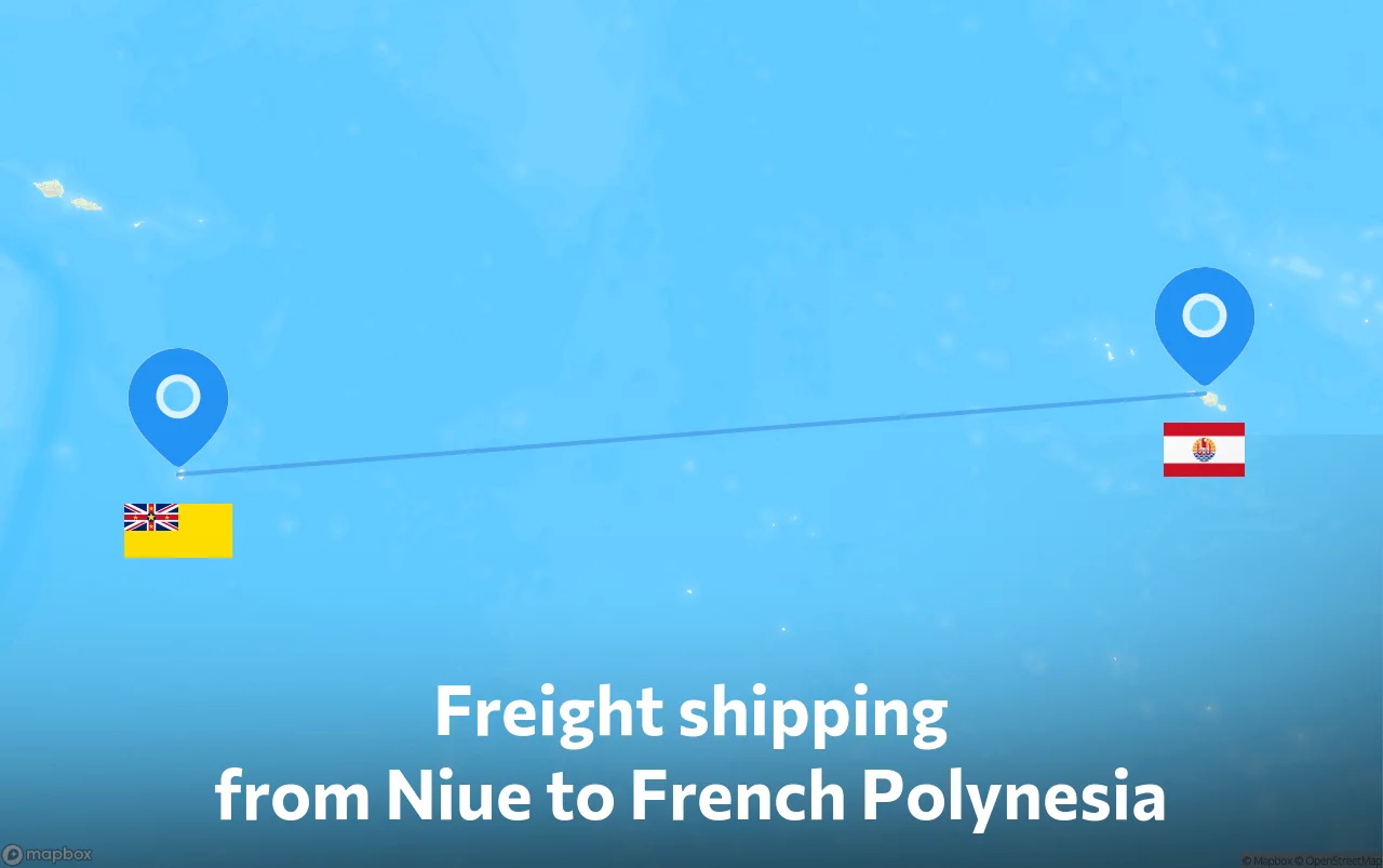 Shipping route from Niue to French Polynesia