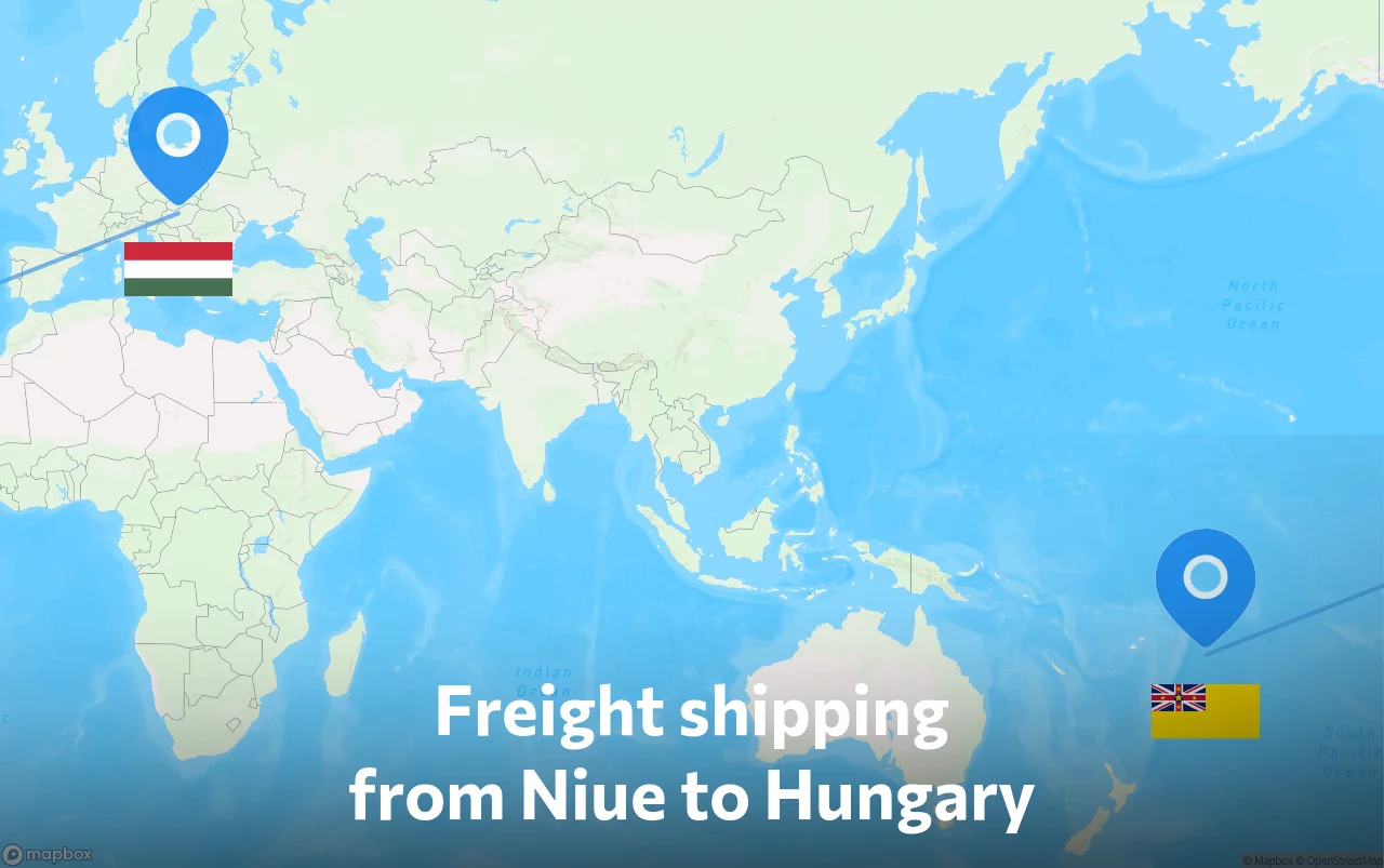 Shipping route from Niue to Hungary