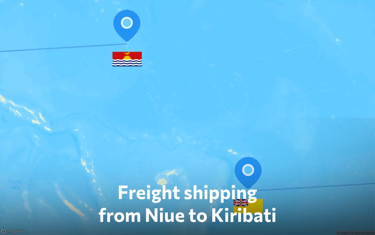Shipping route from Niue to Kiribati