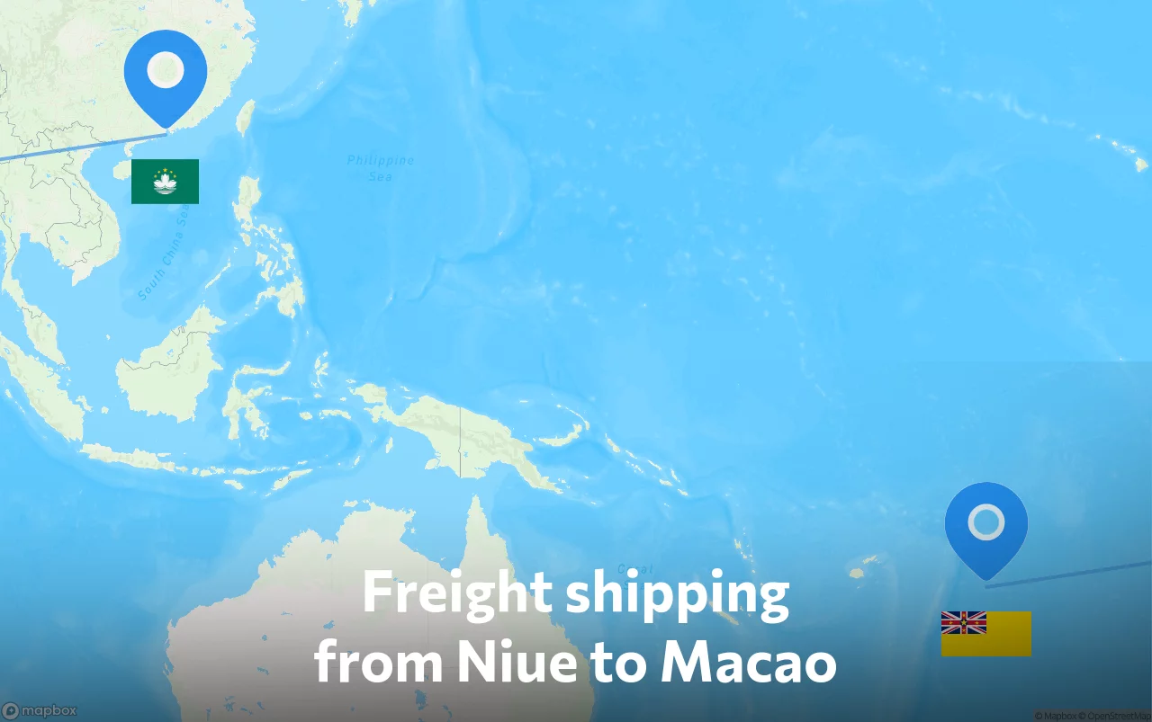 Shipping route from Niue to Macao