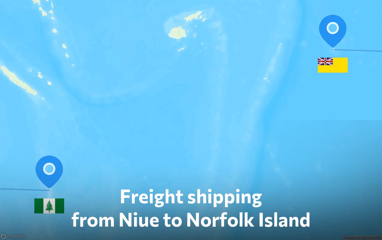 Shipping route from Niue to Norfolk Island