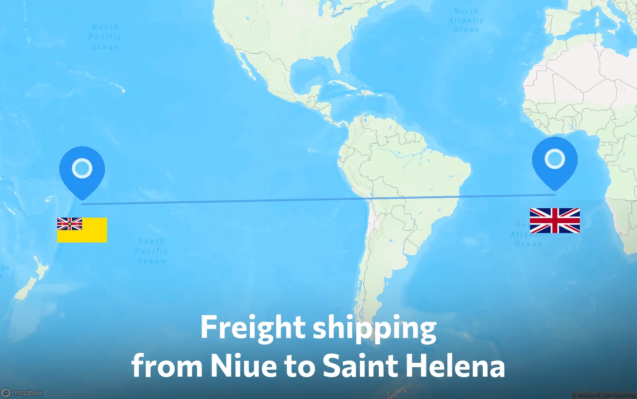 Shipping route from Niue to Saint Helena