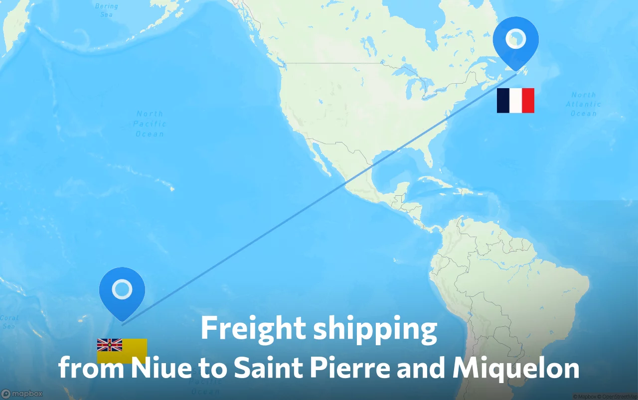 Shipping route from Niue to Saint Pierre and Miquelon