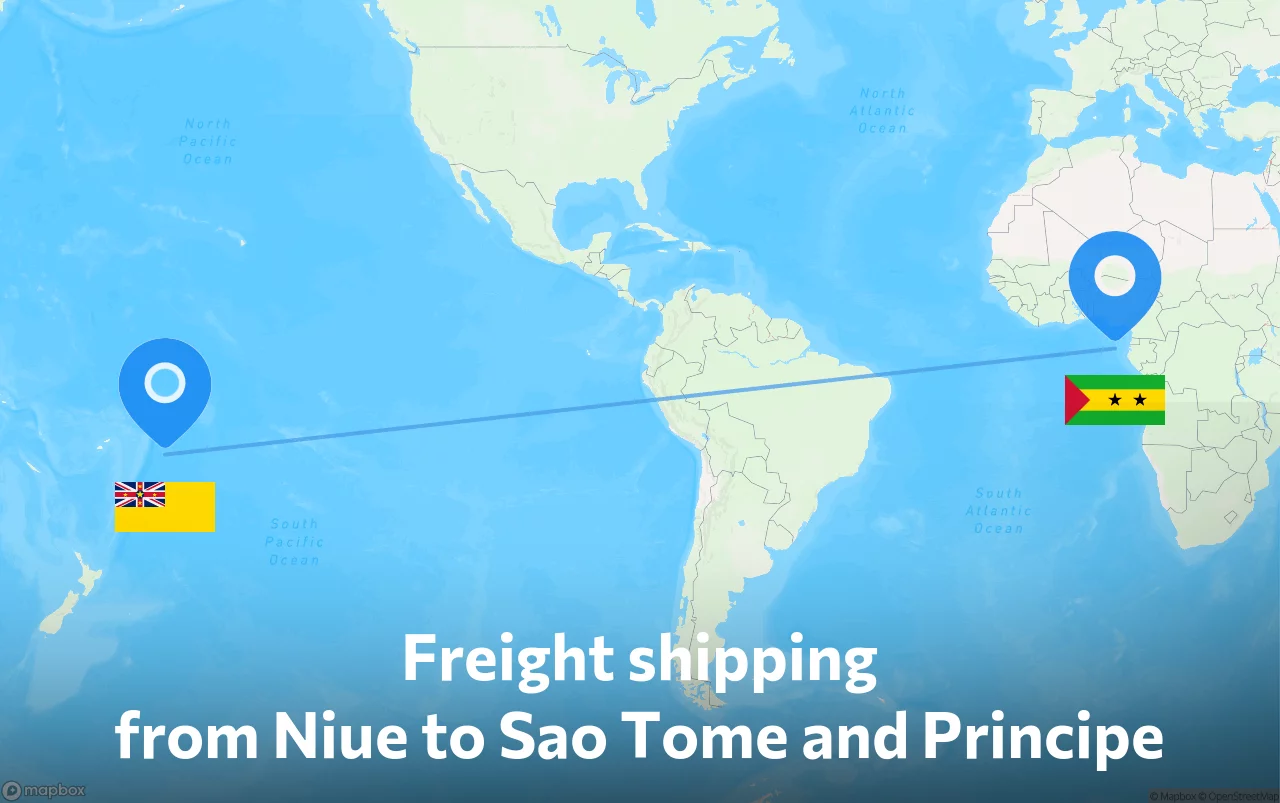 Shipping route from Niue to Sao Tome and Principe