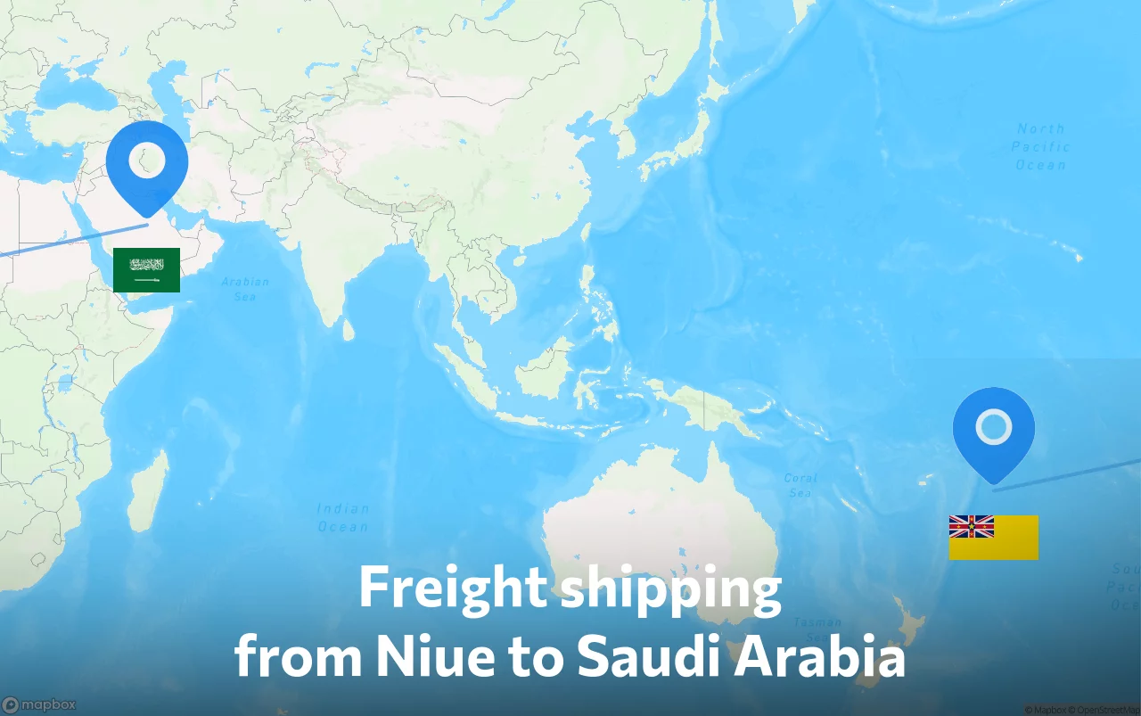 Shipping route from Niue to Saudi Arabia