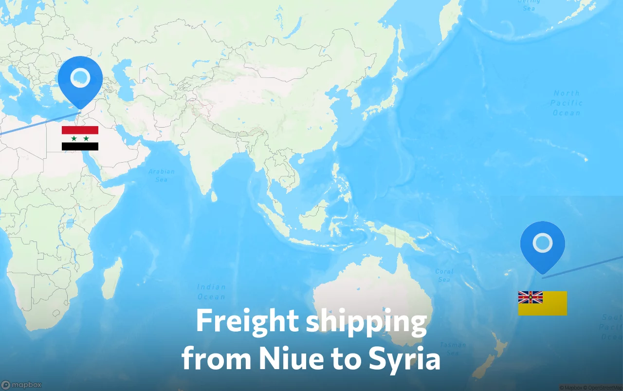 Shipping route from Niue to Syria