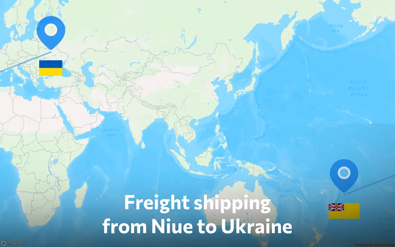 Shipping route from Niue to Ukraine