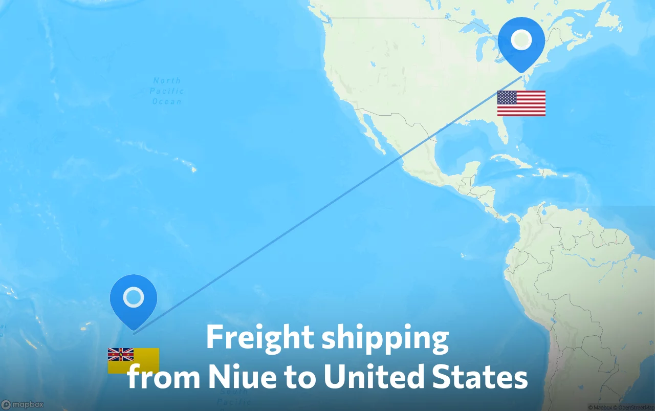 Shipping route from Niue to United States