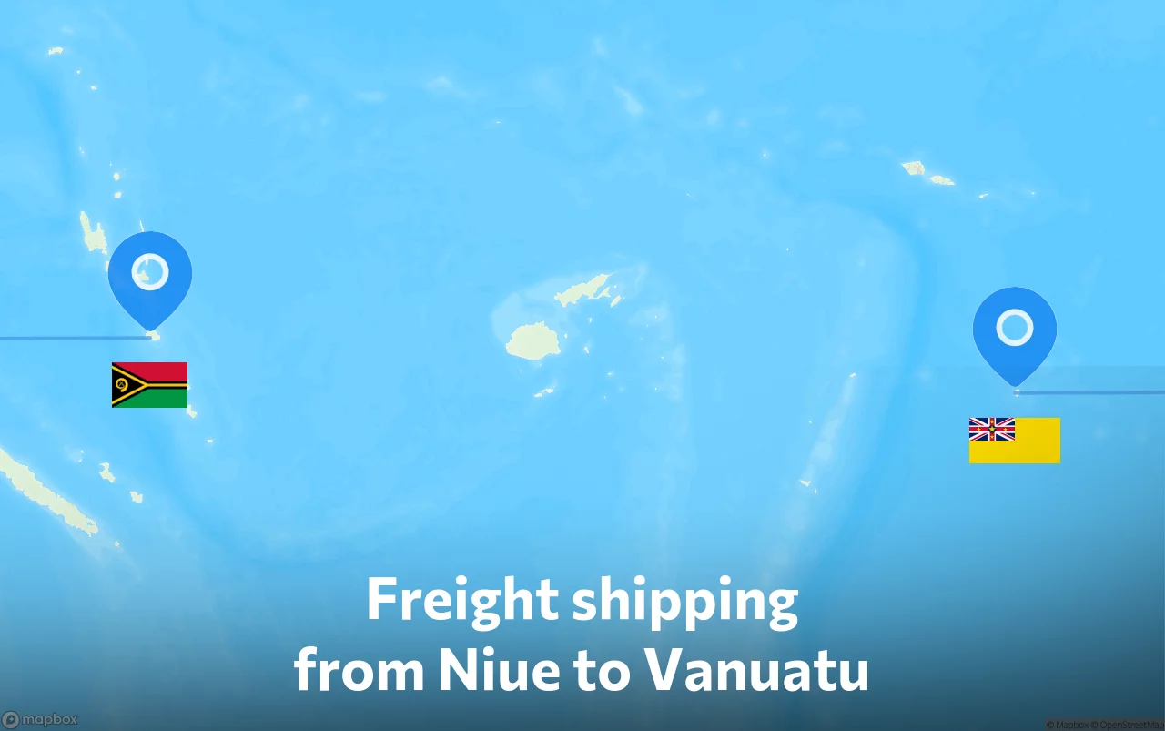Shipping route from Niue to Vanuatu