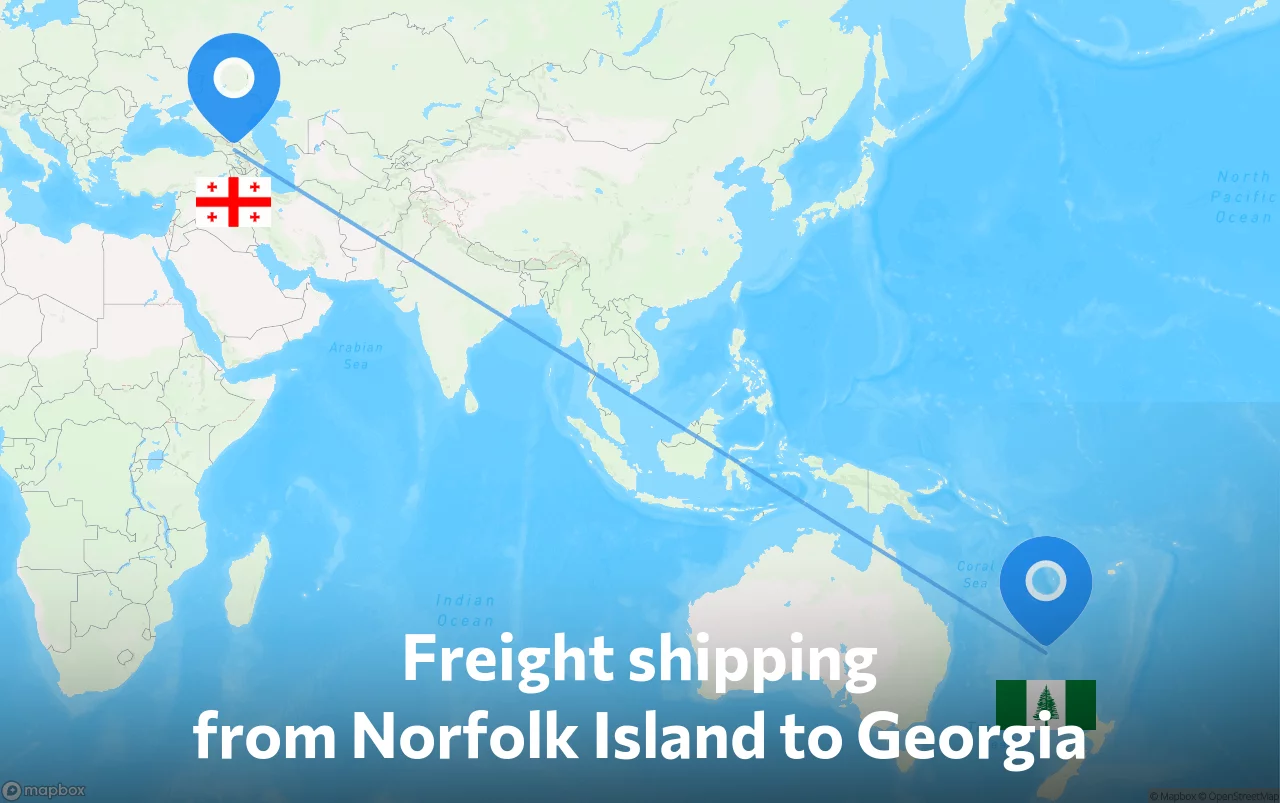 Shipping route from Norfolk Island to Georgia