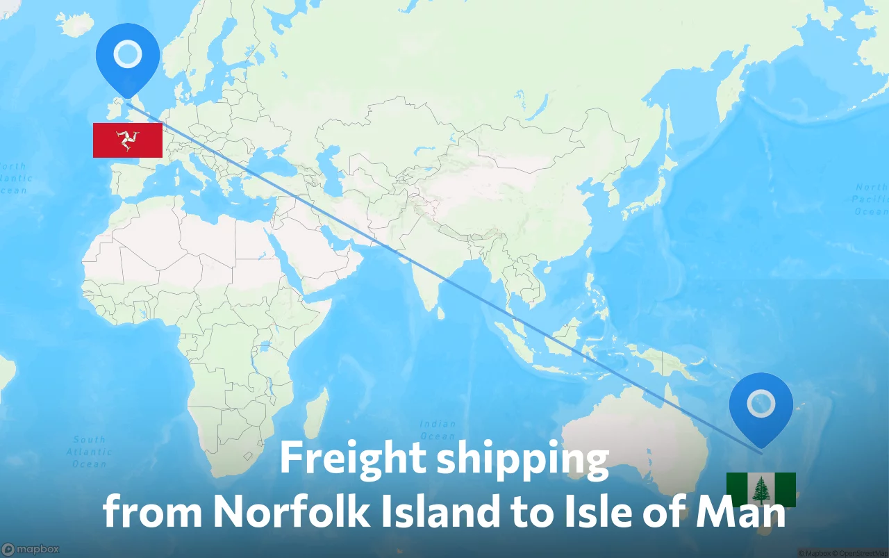 Shipping route from Norfolk Island to Isle of Man