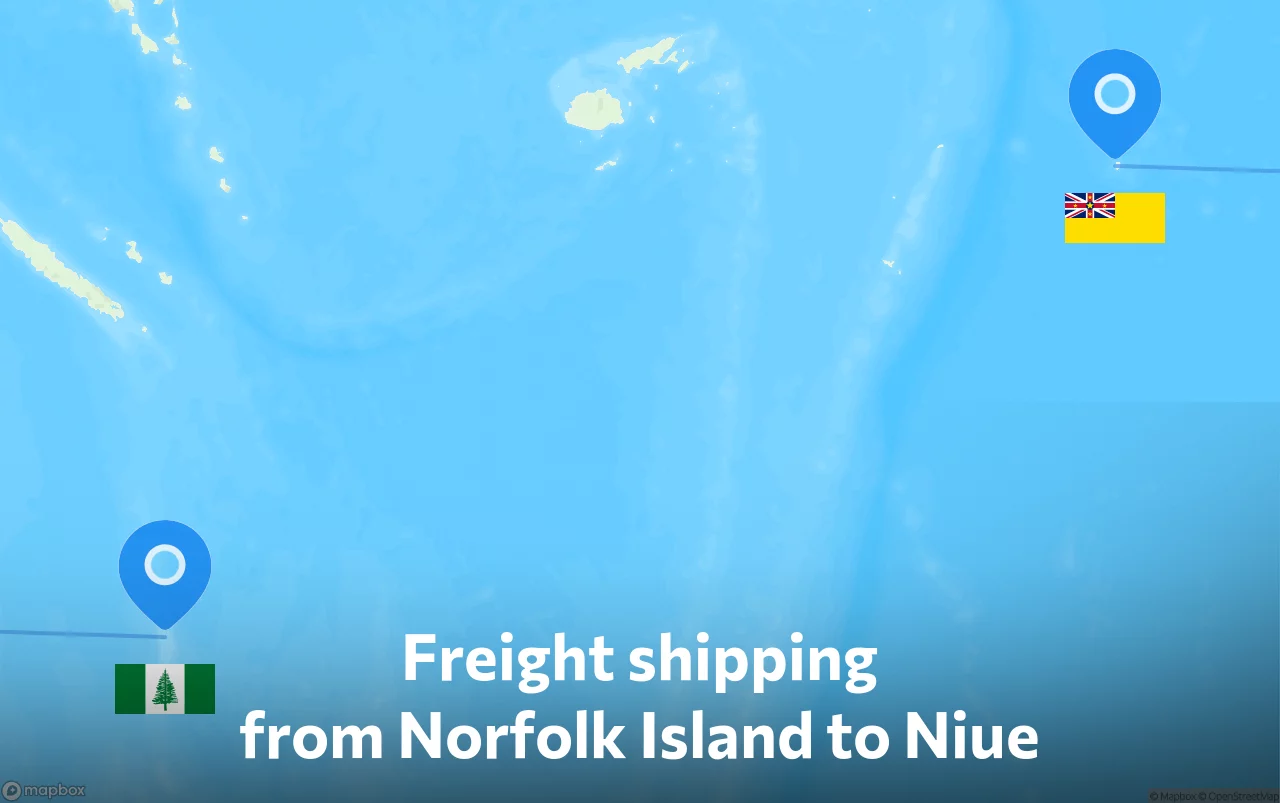 Shipping route from Norfolk Island to Niue