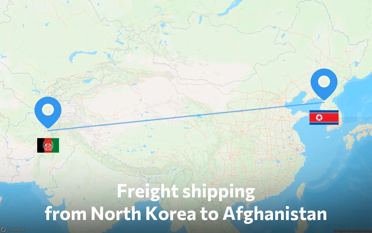 Shipping route from North Korea to Afghanistan
