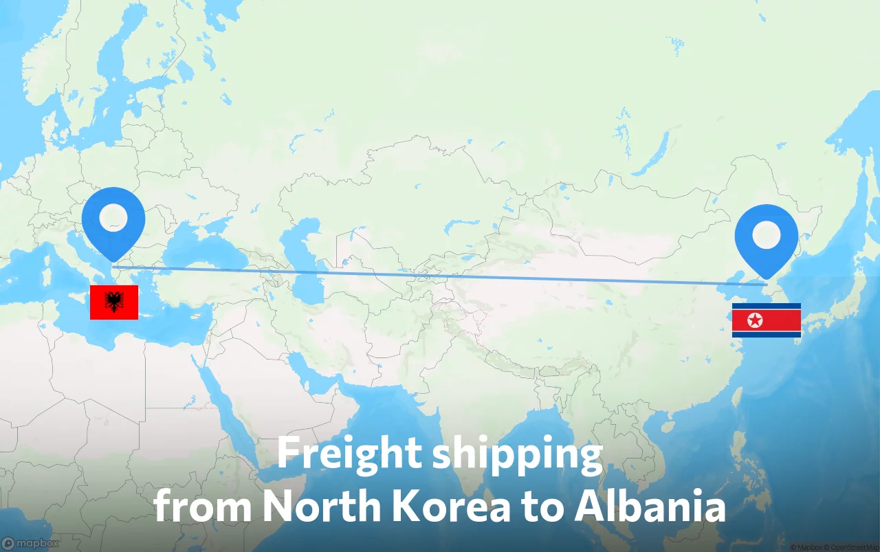 Shipping route from North Korea to Albania