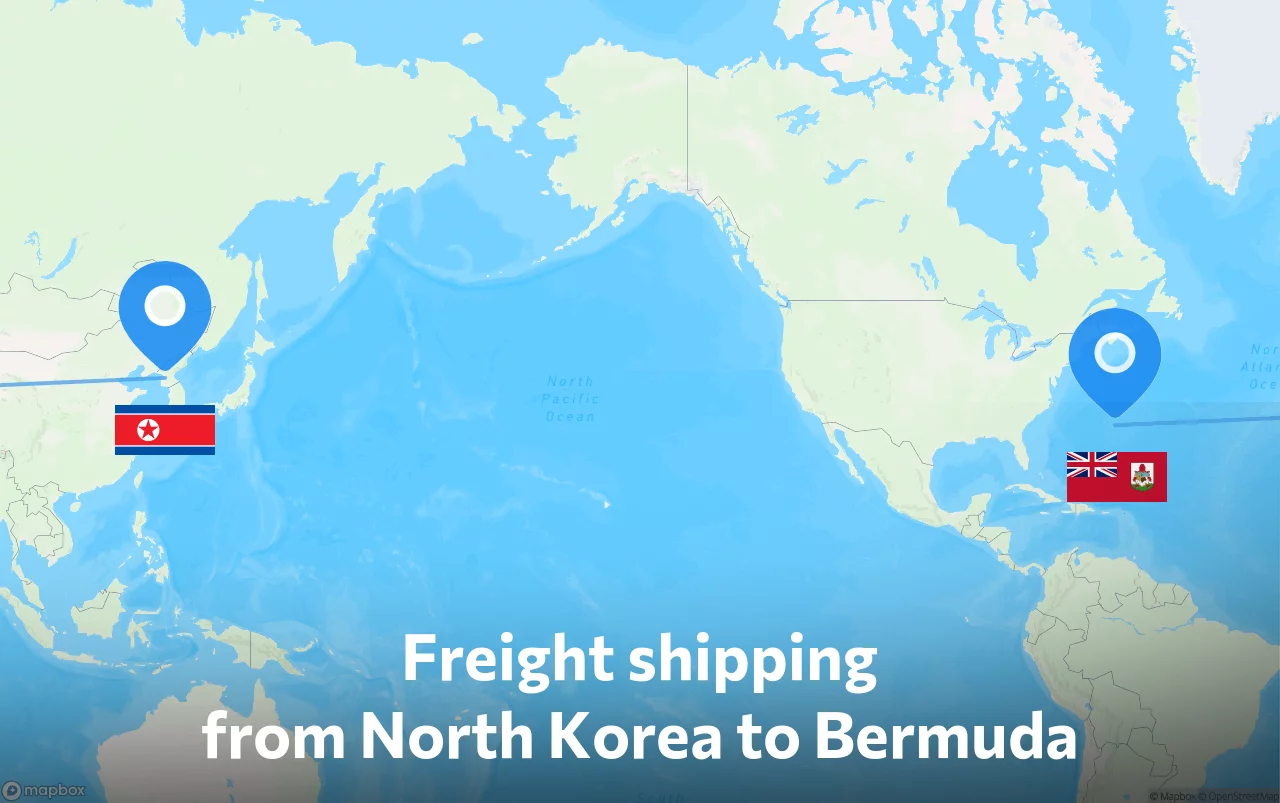 Shipping route from North Korea to Bermuda