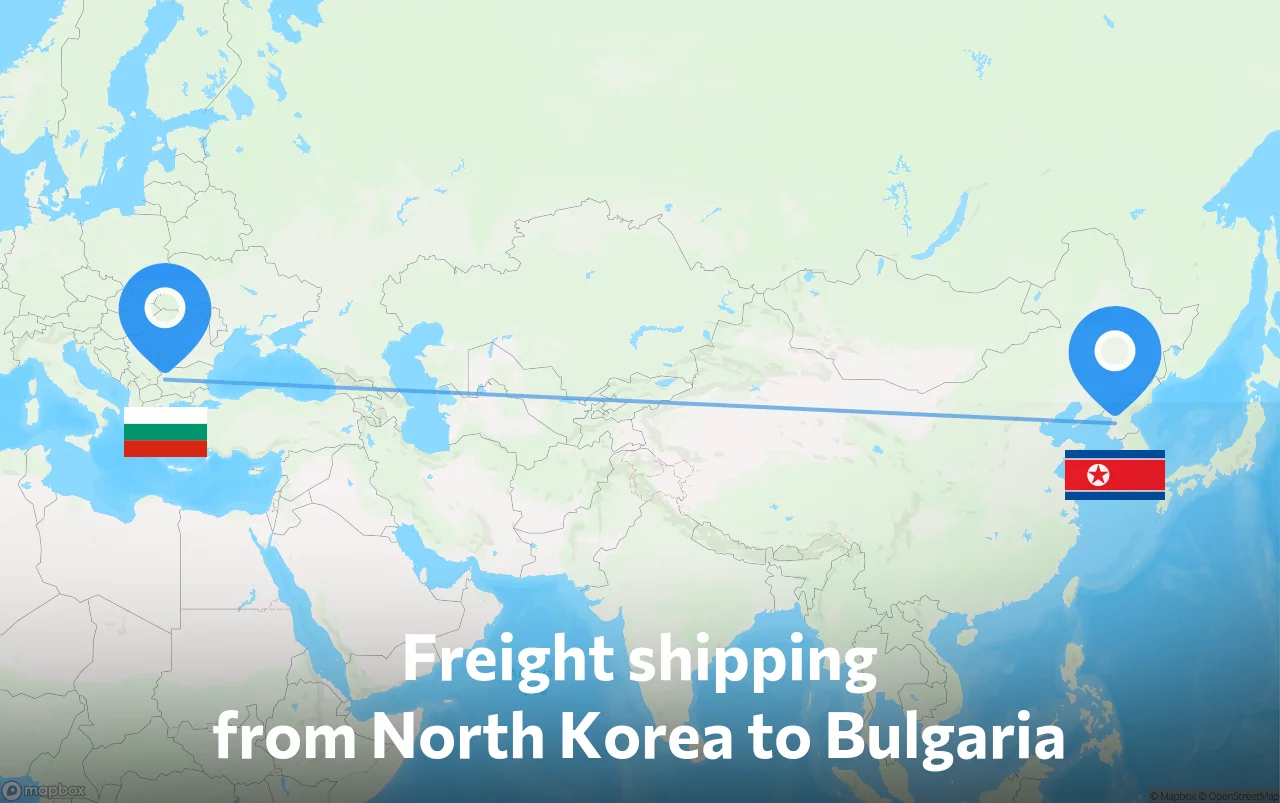 Shipping route from North Korea to Bulgaria