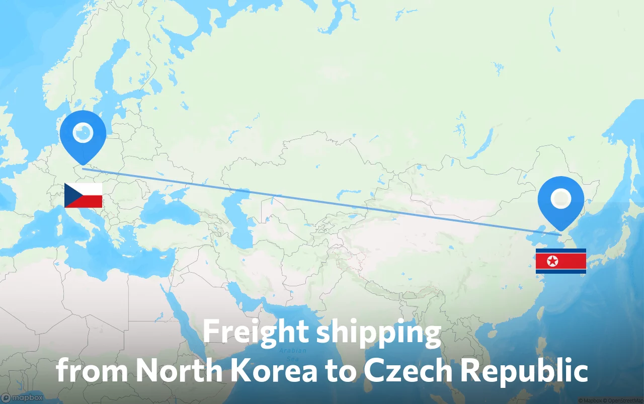 Shipping route from North Korea to Czech Republic