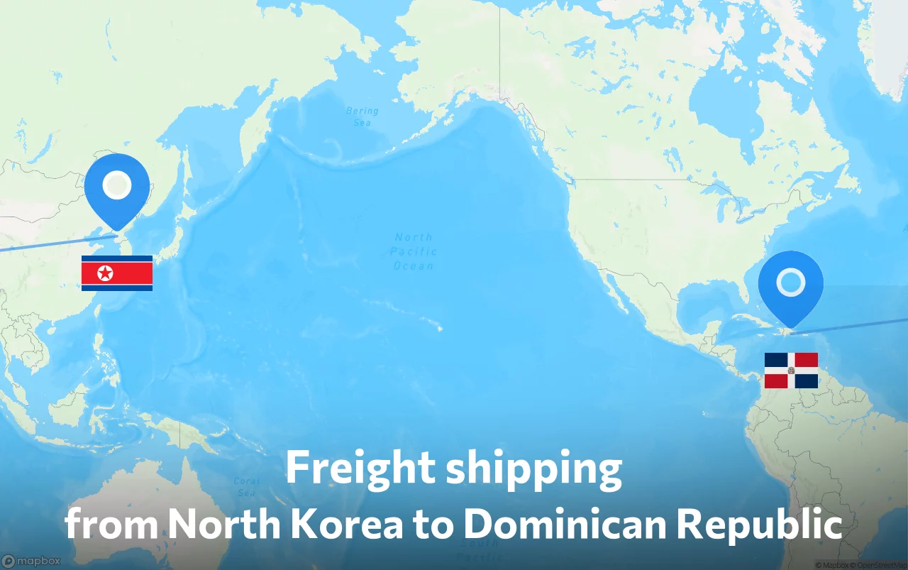 Shipping route from North Korea to Dominican Republic