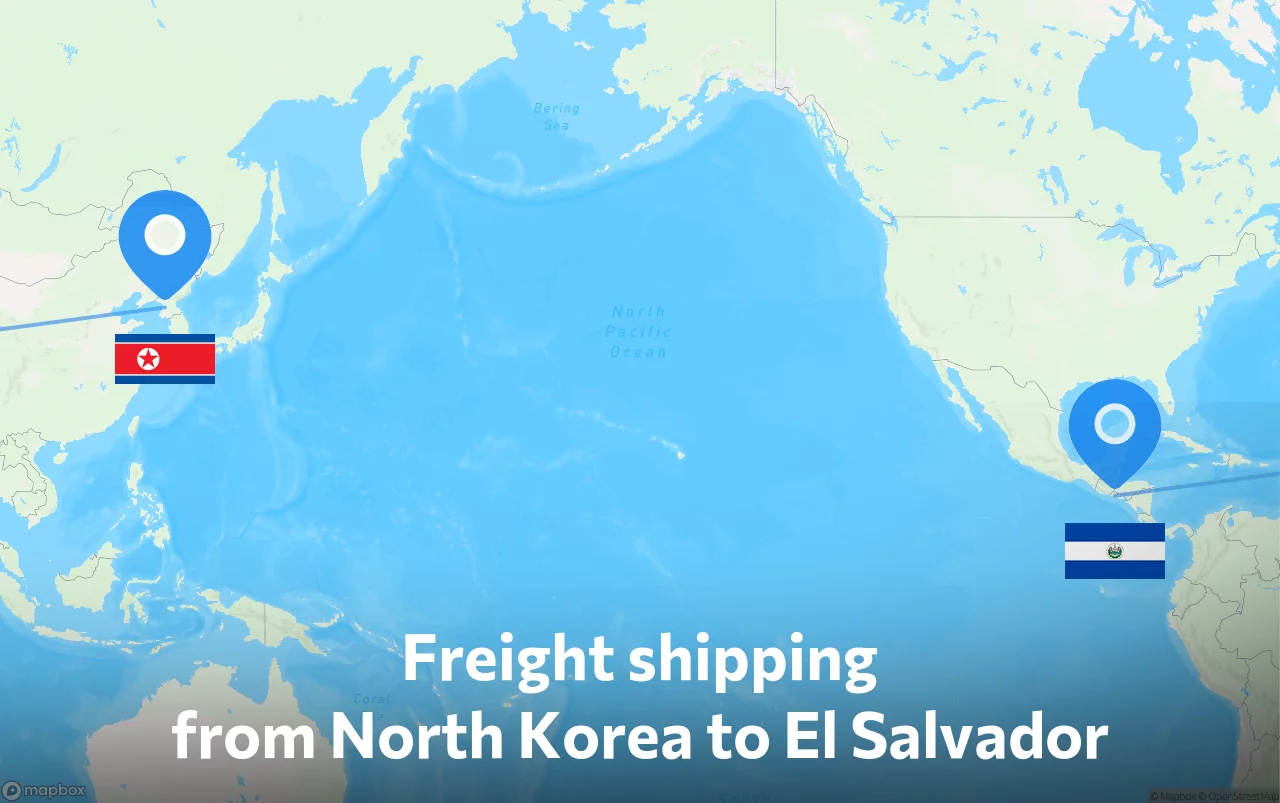 Shipping route from North Korea to El Salvador