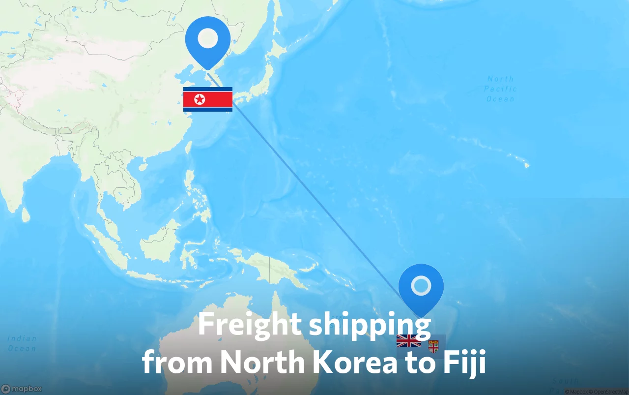 Shipping route from North Korea to Fiji