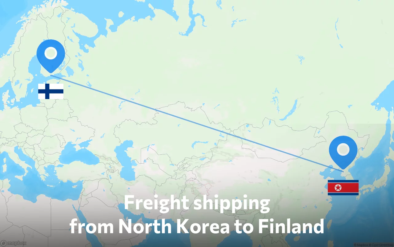 Shipping route from North Korea to Finland