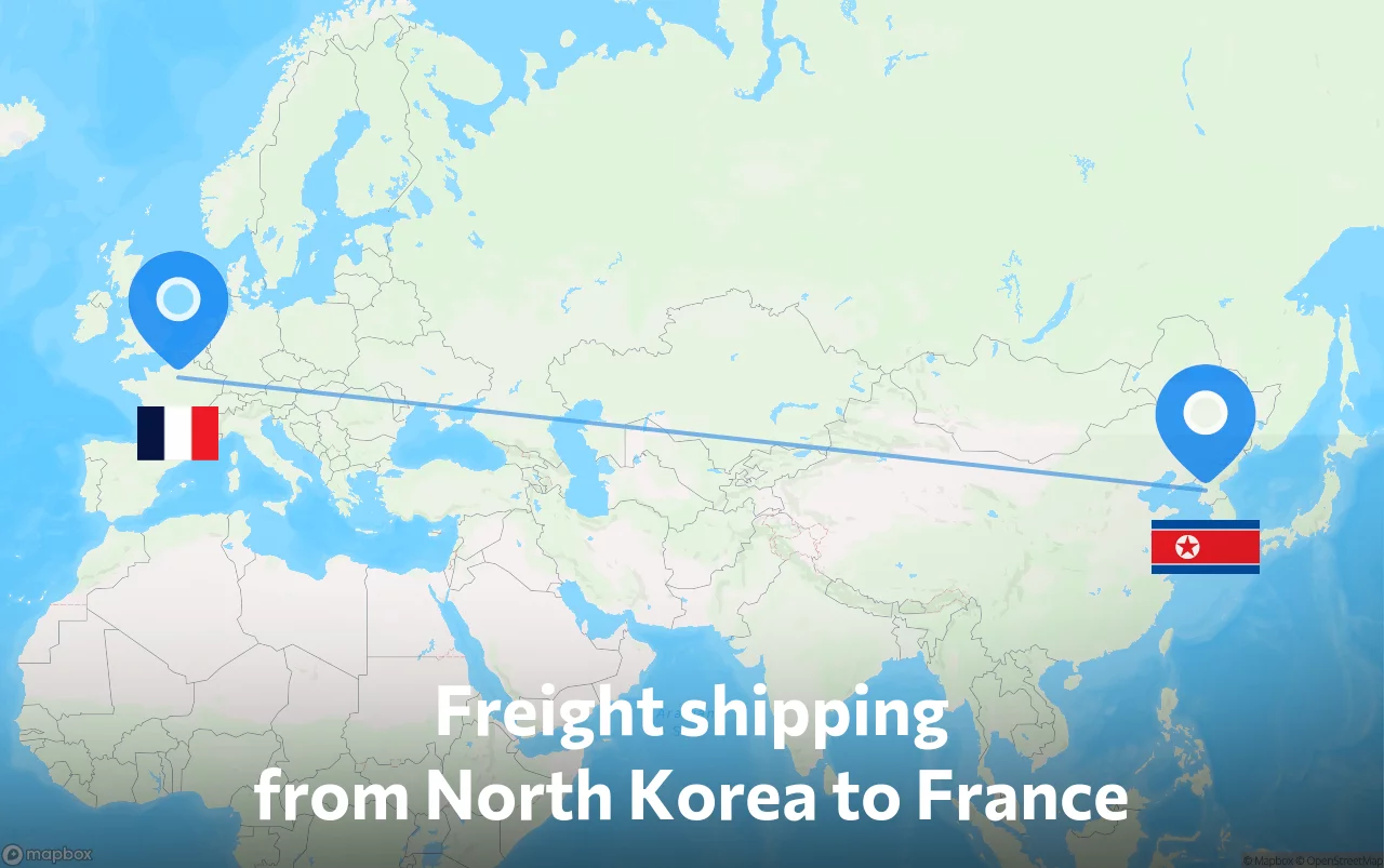 Shipping route from North Korea to France